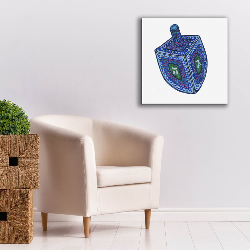 Toile épique «Dreidl Blue» par Andrea Strongwater, H 12 po x l 12 po x P 0,75 po