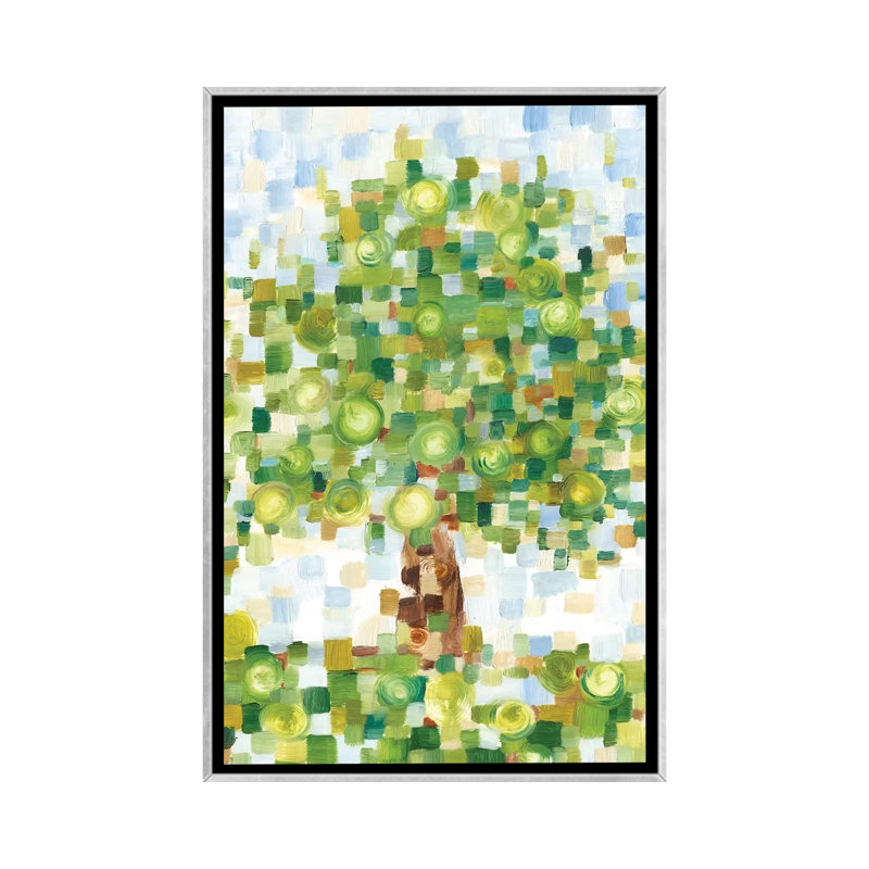 Reproduction d’art, "matelassée Tree II" par Ethan Harper, H 60 po x l 40po x P 1,5 po, Toile avec cadre argenté