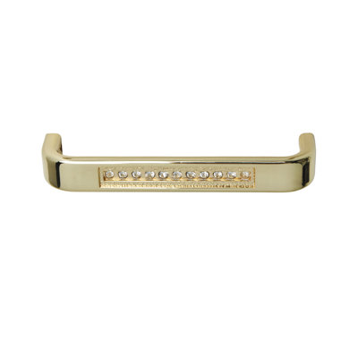 Utopia Alley Gleam Pull Handle - Decorative Cabinet Drop Pull Handles For Cabinets And Drawers - Vintage Cabinet Hardware With Hand Finished Polished Gold - Metal Drawer Pull Handle, 3.75" Center To Center (Set Of 25)