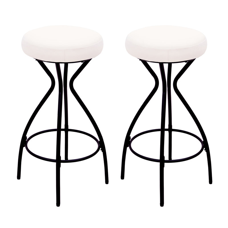 Ensemble de 2 tabourets de bar modernes sans dossier pour tabourets de bar rembourrés pour îlot de cuisine (sans table)