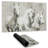 Three white horses running - 14.00"x24.25" Desk mat