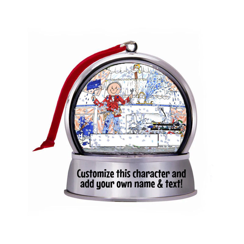 Magnet globe de neige personnalisé «Mr. Fix It» Folks - grand cadeau!, Oui
