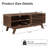 TV Stand with Storage, Entertainment Center with Slatted Sliding Door, Mid Century Modern TV Stand, Farmhouse Media Console for Living Room (Walnut, 46")