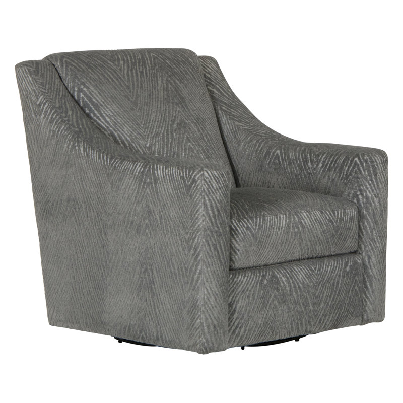Fauteuil club pivotant en polyester de 37 po de large Ramero, gris