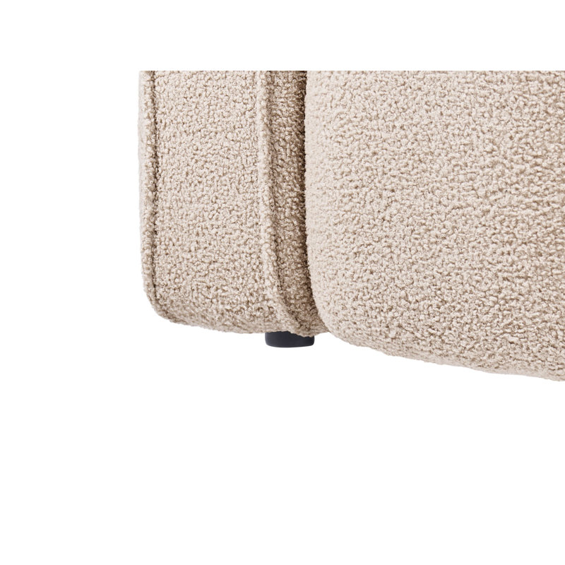 2 Seater Boucle Sofa, Beige Boucle