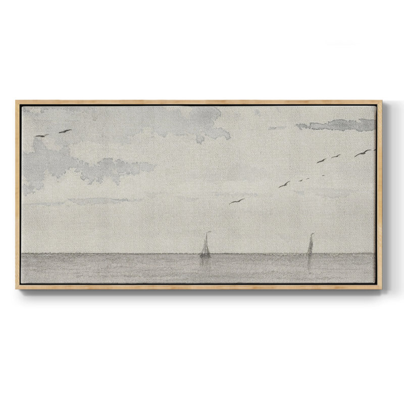 Nautical Series-CCLxxxi - Toile tendue avec châssis encadré - Prêt à être accroché, H 17 po x l 33 po, Naturel