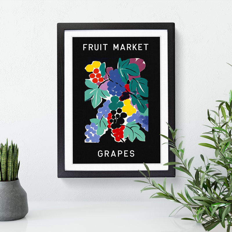 Fruit Market Exhibition Grapes Vol.2 - Single Picture Frame Print on Wood, 34cm H x 25cm W x 2cm D
