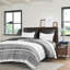 Édredon gris en coton 3 pièces avec un magnifique capitonnage enchanteur en chenille-117416605