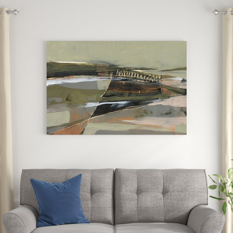 Réfracté Horizon II par Jennifer Goldberger - peinture sur toile tendue, H 32 po x l 48 po