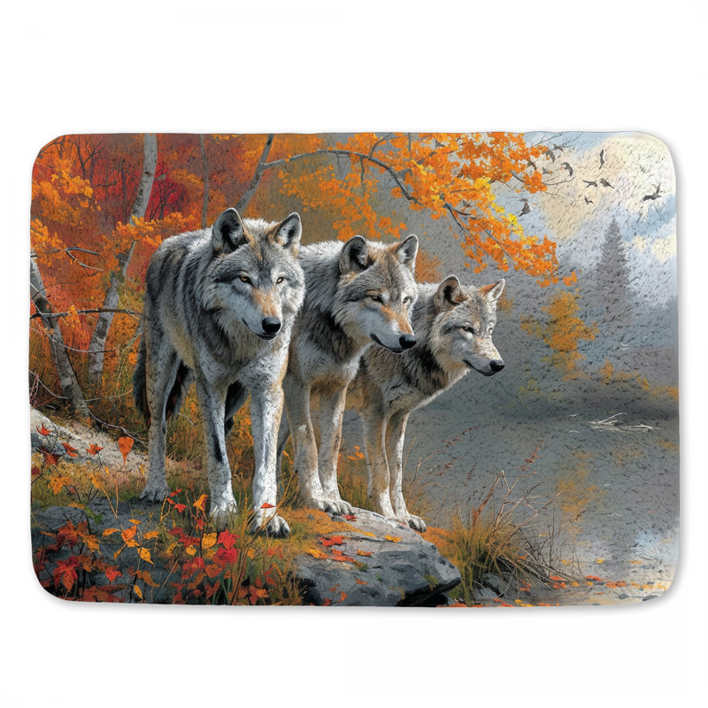 Tapis de salle de bain Wolves, L 21 po x L 34 po