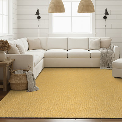 Breneisha Gold Machine Washable Non-Skid Rug