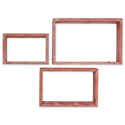 Ensemble de 3 tablettes murales Vintage Farmhouse Shadow Box