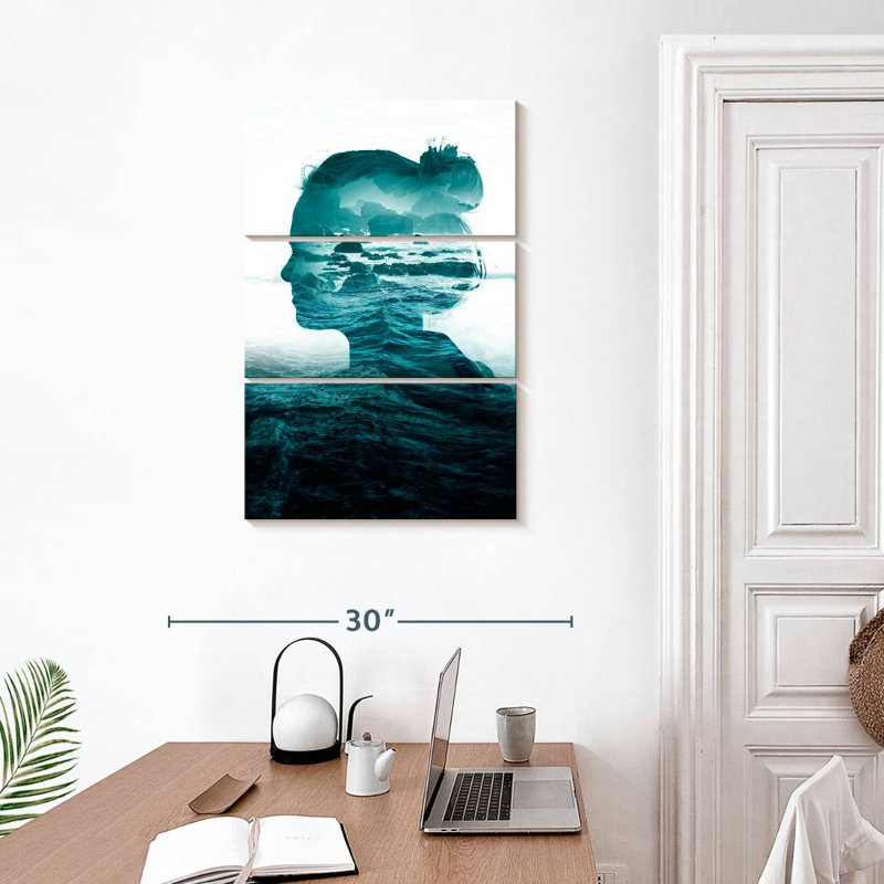Leisha, la mer à l'intérieur, H 32 po x l 20 po