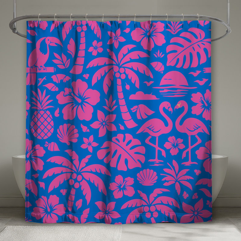 Rideaux de douche Pink Flamingo, L 70 po x H 93 po