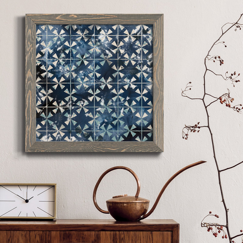 Toile encadrée de qualité supérieure Tile-Dye III - prête à être accrochée, H 31,5 po x l 31,5 po x P 1,5 po, Encadré gris