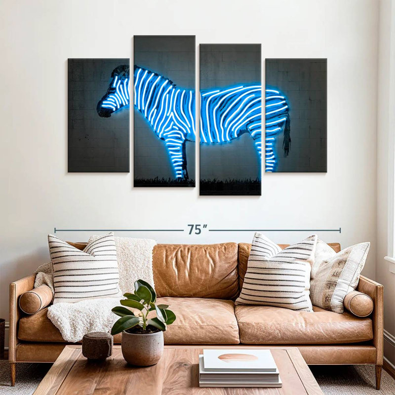 Brampt Glowing Zebra, 42" H x 68" W