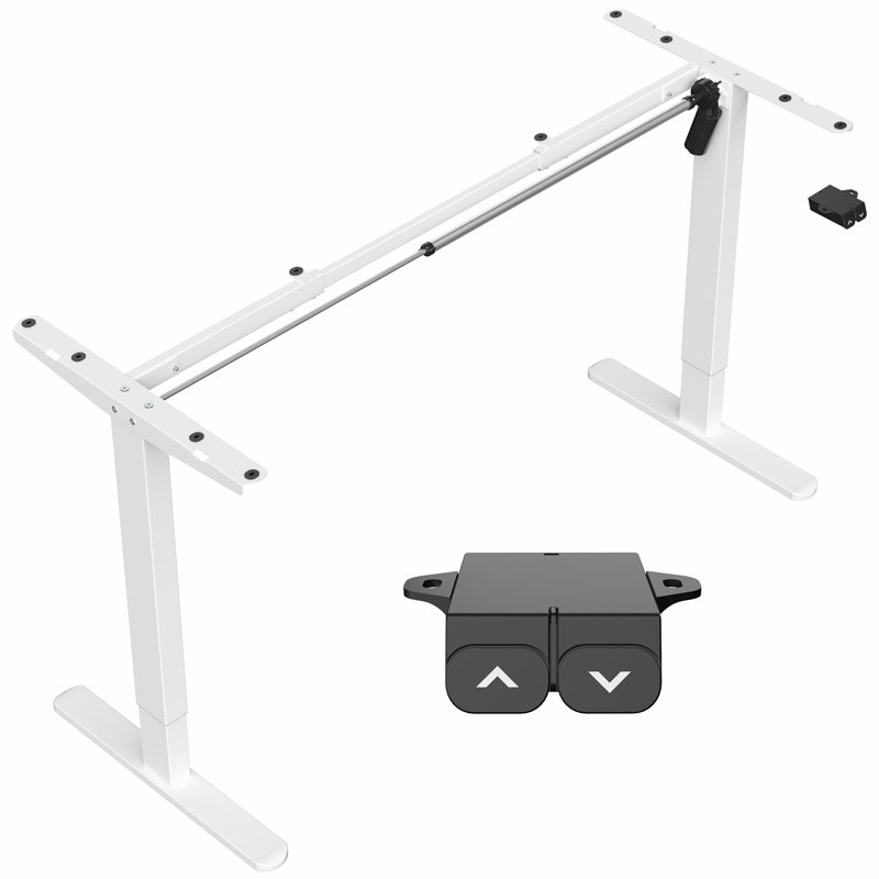 Electric Single Motor Desk Frame, White