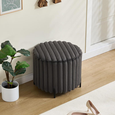 Round Ottoman (Charcoal)