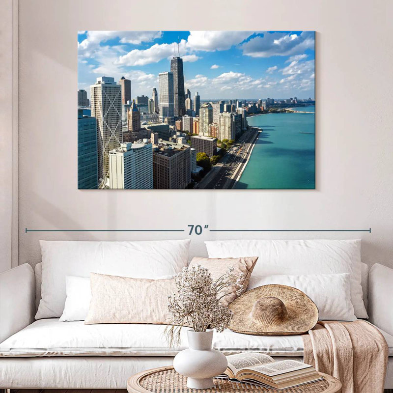 Ravi, Chicago, front de mer, horizon, H 32 po x l 48 po