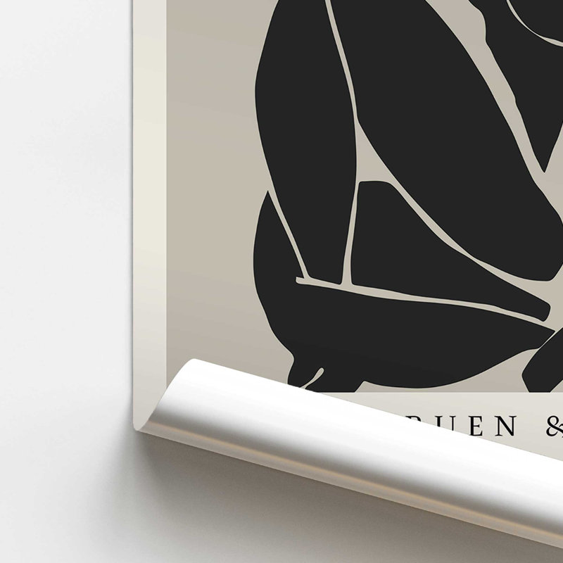 Matisse's Nude III en noir, Ne s’applique pas, H 14 po x l 11 po x P 0,1 po, Impression sans cadre