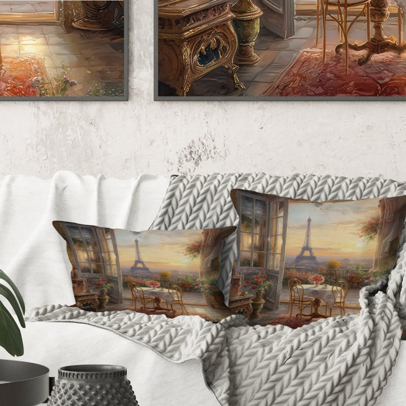 Magnifique tour Eiffel à Paris II - coussin imprimé Paris, H 12 po x l 20 po, Rectangulaire