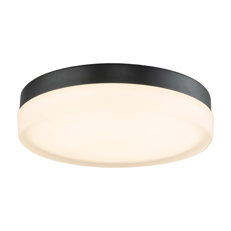 Bahoque Glass LED Flush Mount, 2.5" H x 10.75" W x 10.75" D, Black