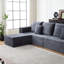 Canapé modulaire en velours côtelé à assise profonde, 6 places, gris, porte-gobelets, moderne, sans assemblage, adaptable à la maison-31717783-31717785-31717788