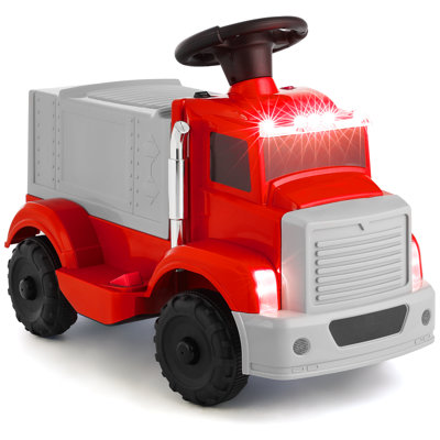 6V Kids Electric Ride On Truck, Battery Powered Ride On Toy for Toddlers, 55 lbs Weight Capacity, Dual-Door Cargo Storage, Built-in Music & Horn, Anti-Slip Wheels, Foot Pedal with Forward & Reverse Drive