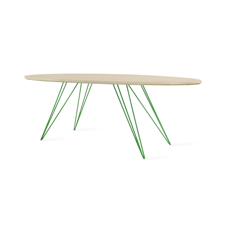 Williams Single Coffee Table, Green, 18" H x 23" W x 54" D, Walnut