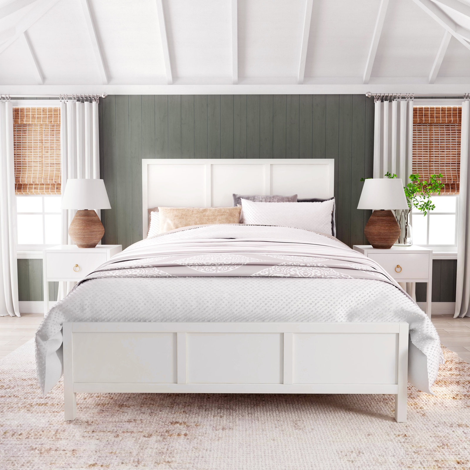 Elin Platform Bed, White