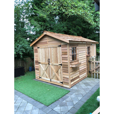 Boathouse 12 ft. W x 10 ft. D Western Red CedarWood Traditional Storage Shed