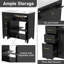 Meuble-lavabo simple 36 po avec lavabo en céramique, tablette réglable et tiroirs-1200234577