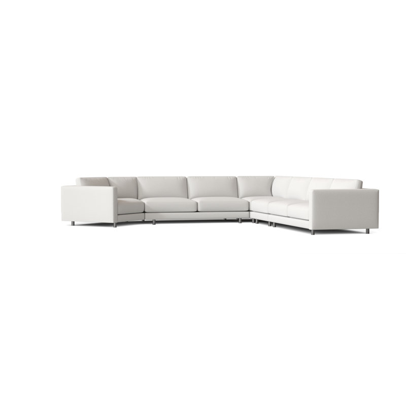Avanni Patio Sectional with Sunbrella Cushions, Beige Linen 6025-012, Silver