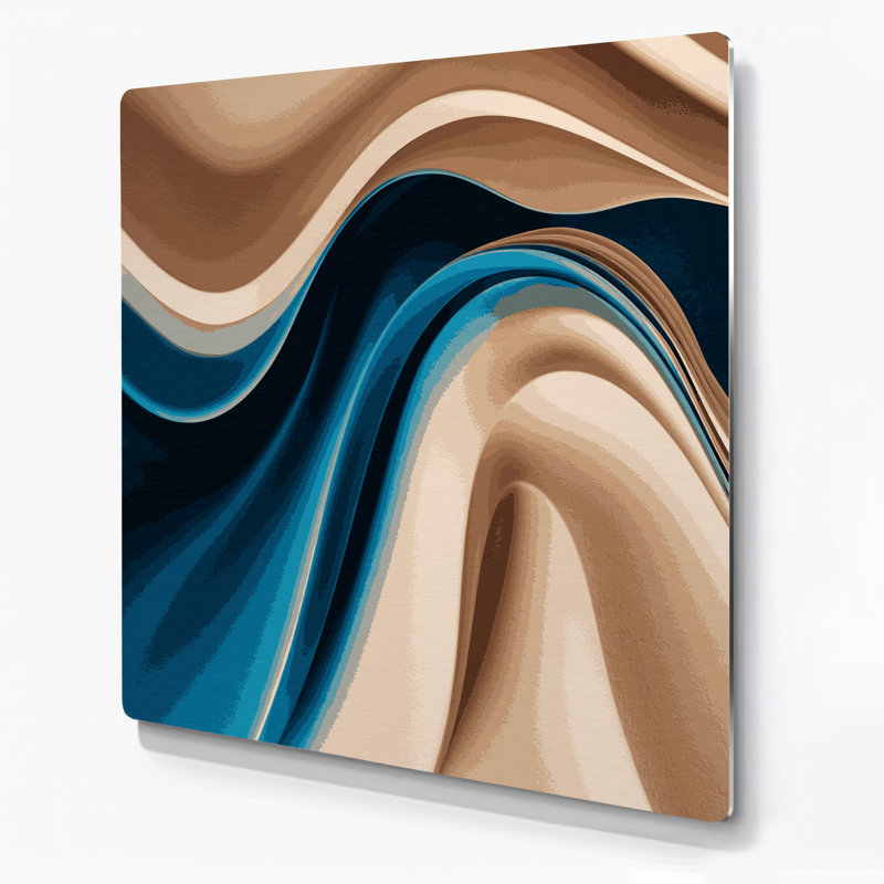 Gradient Abstract 93, art mural en métal bleu, H 16 po x l 16 po