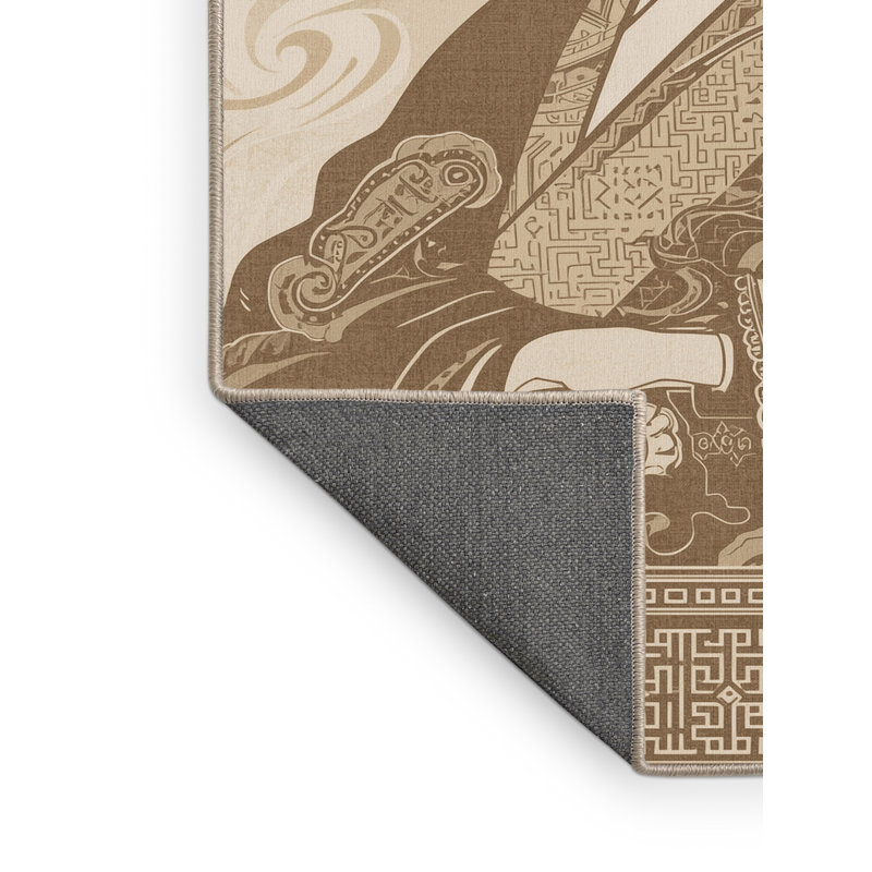 Soft Plush Durden Kublai Khan Posh & Luxe Oriental Area Rug in Beige – Beige Binding, 2x3