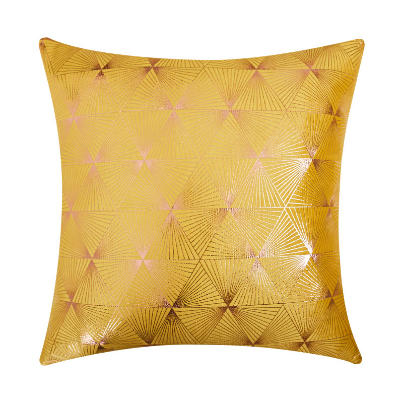 Jeté en velours, Polyester/ Bourre en polyester, Jaune