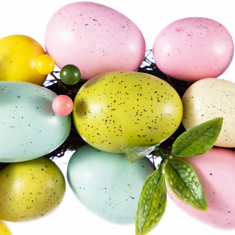 18"D Easter Eggs Wreath