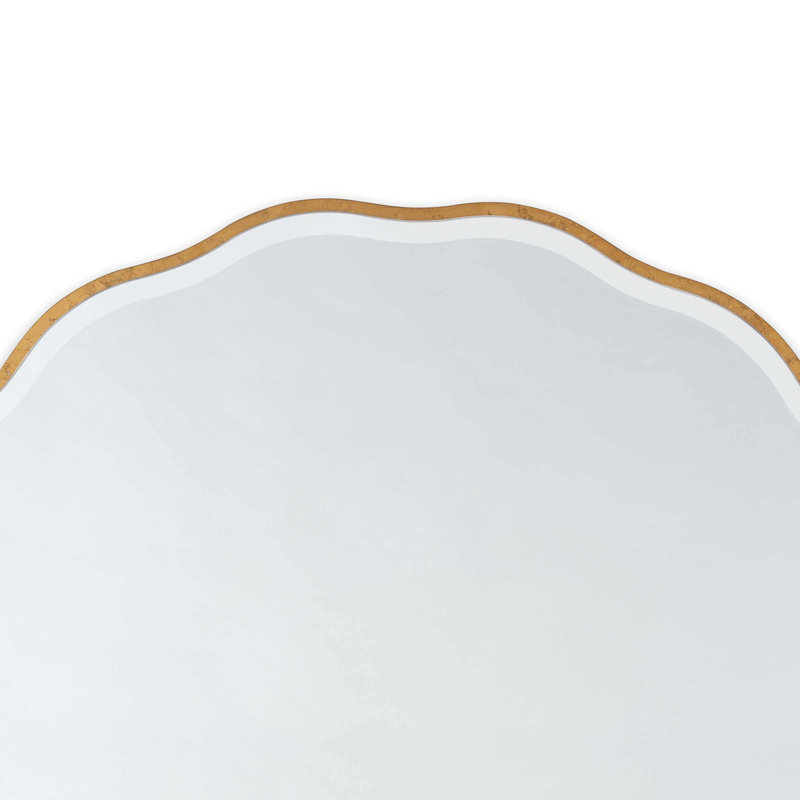 Candice Scalloped Beveled Wall Mirror, 32" x 32"
