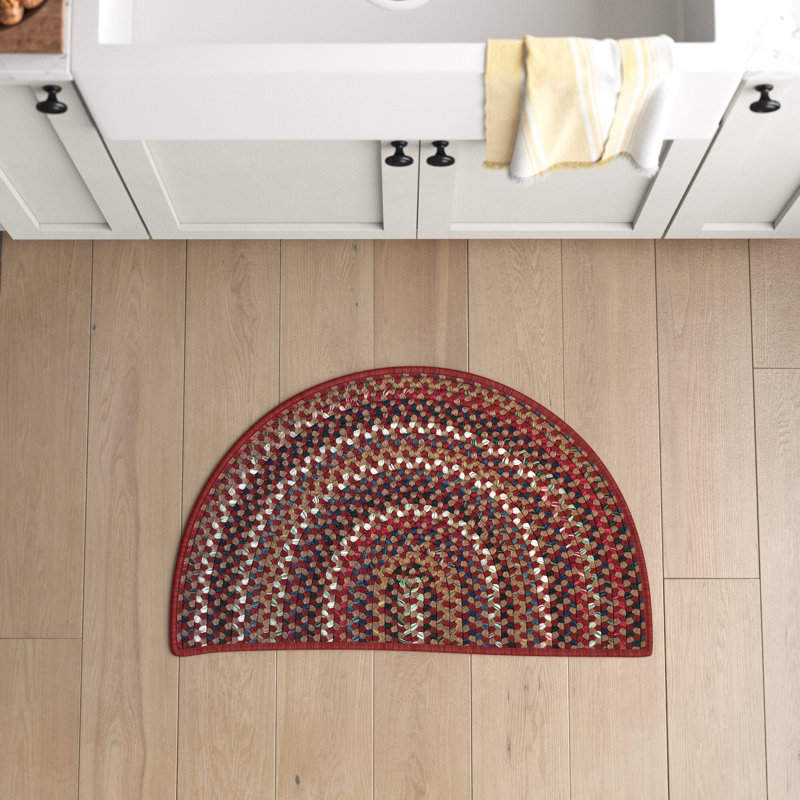 Tapis de cuisine Shick, Rouge, Demi-cercle 1 pi 6 po x 2 pi 6 po