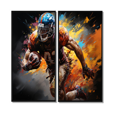 Football Spectacle Of - impressions sur toile modernes rouges