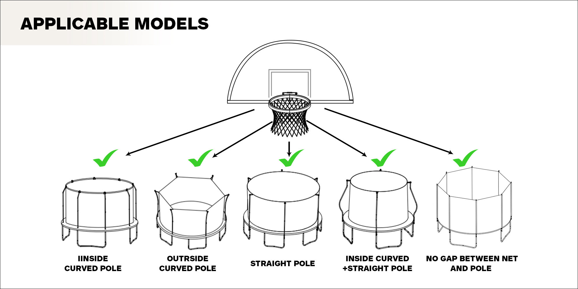Jump Tastic Trampoline Jump Tastic Universal Trampoline Basketball Hoop