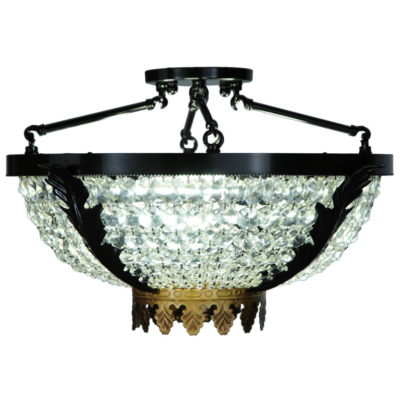Elegant Black Crystal 3-Light Globe for Indoor/Outdoor Use