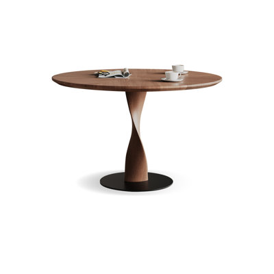 Nut-brown Round Solid Wood Dining table