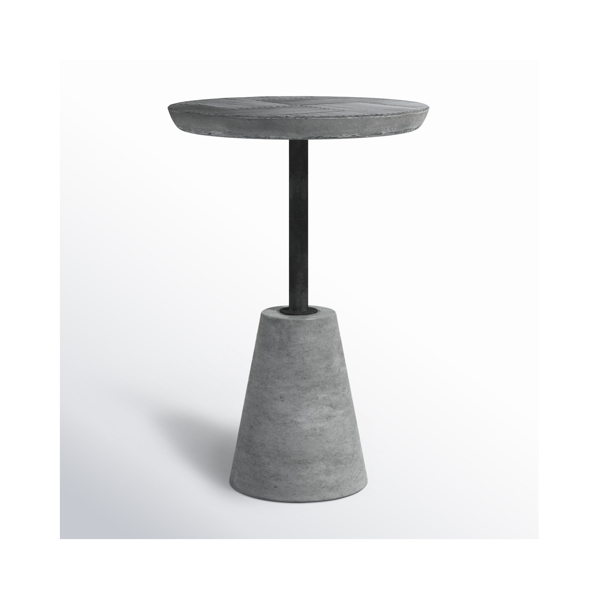 Niles 14'' Concrete Outdoor Side Table, Dark Gray