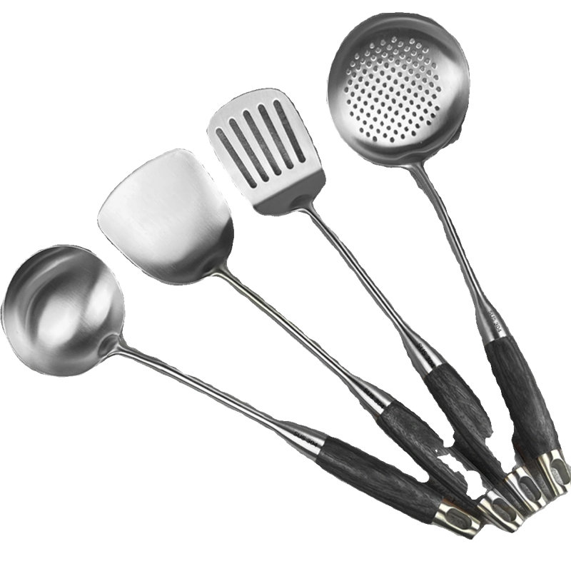 Premium German Kitchen Utensil Set, 304 Stainless Steel Spatula With Wooden Handle, Complete Cooking Tool Kit For Home Use
