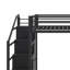 Queen-Sized Metal Loft Bed With Built-In Storage Shelves, Loft Bed With Integrated Cabinets & Wardrobe