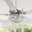 Ventilateur de plafond 52 "en cristal Fandelier avec lumière, ventilateur de lustre moderne avec moteur à courant continu réversible et télécommande pour la salle à manger de la chambre à coucher