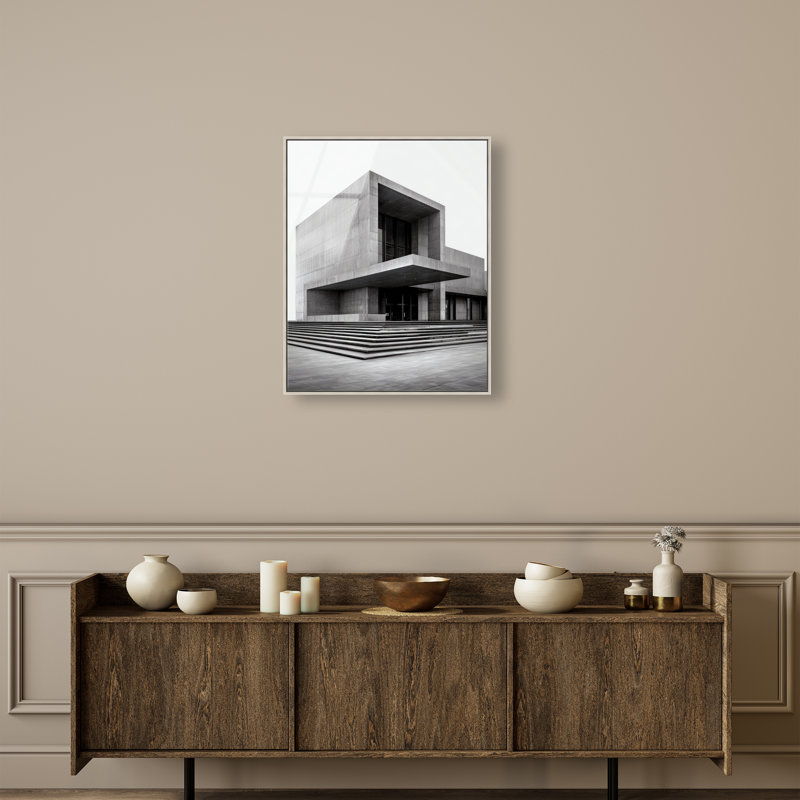 Structural Solitude Print, 46"H x 37"W, Silver Floater Frame