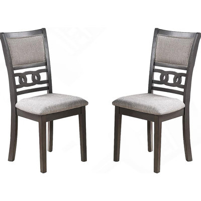 Ensemble de 2 chaises d'appoint pour salle à manger à finition grise