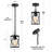 1-Light Outdoor Hanging Lanterns with Clear Glass Cylinder With Adjustable Height (Set of 2)-1579340617